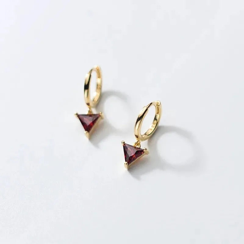 Geometric Diamond Punk Hoop Earrings