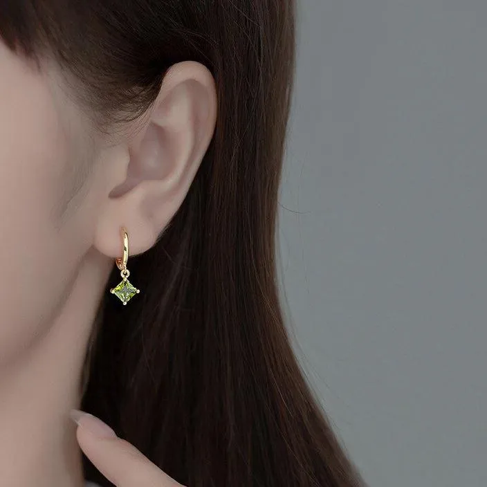 Geometric Diamond Punk Hoop Earrings