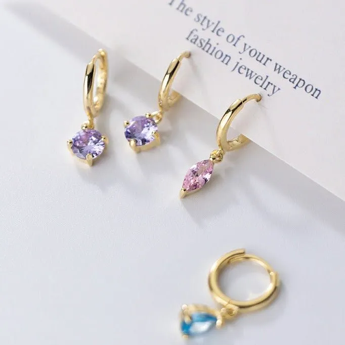 Geometric Diamond Punk Hoop Earrings