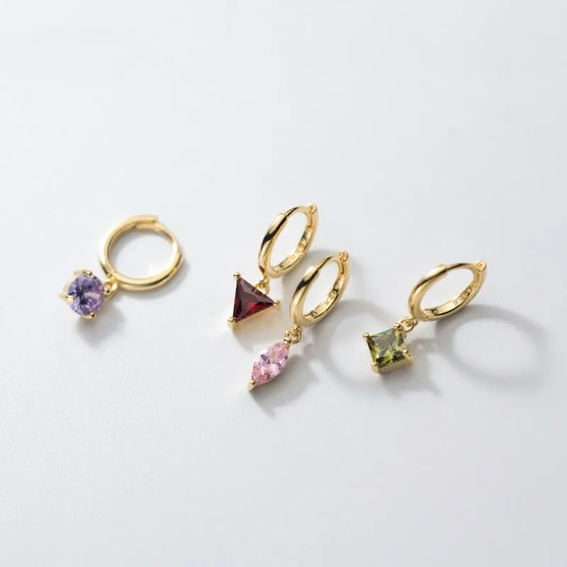 Geometric Diamond Punk Hoop Earrings