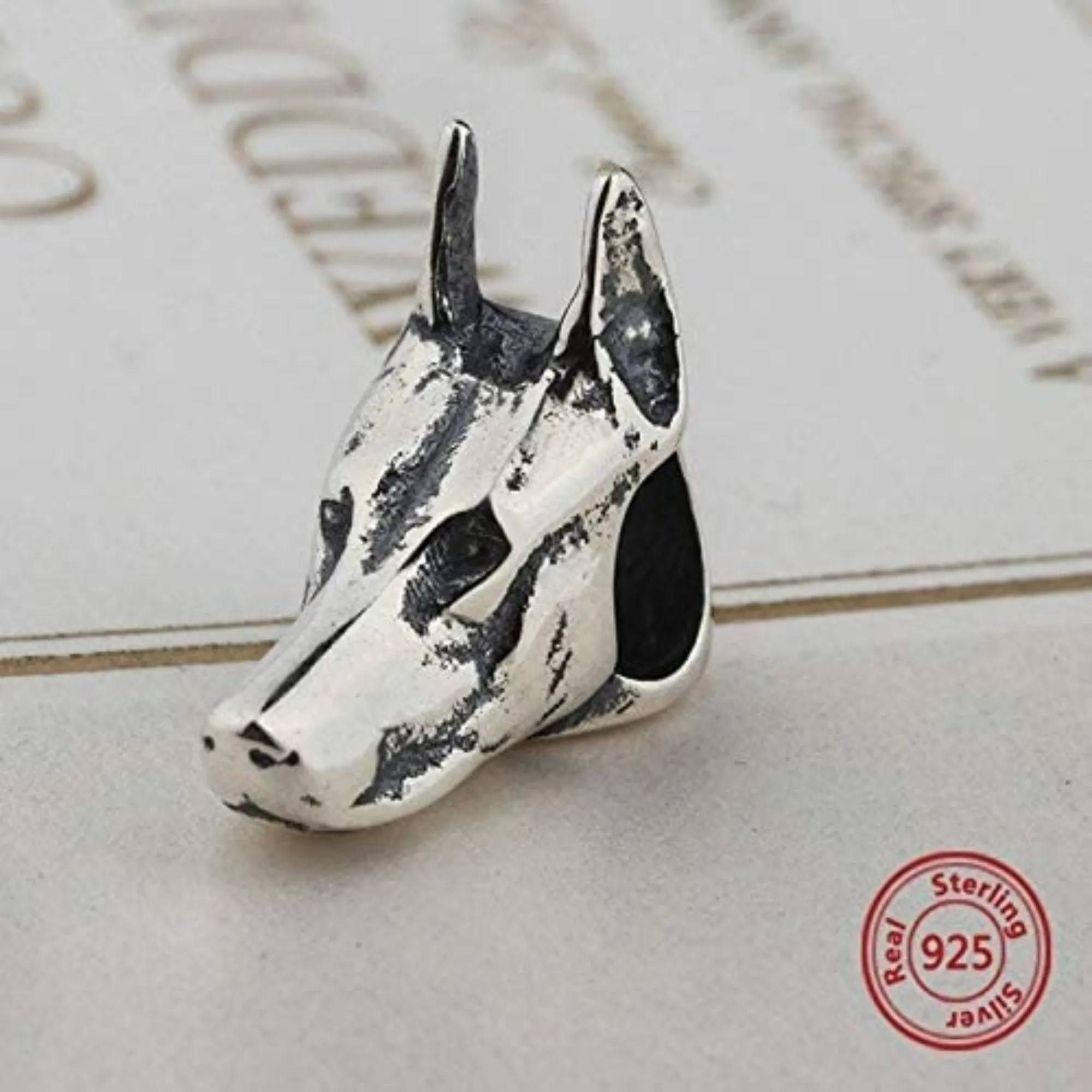 German Shepard Great Dane Dog Head Charm