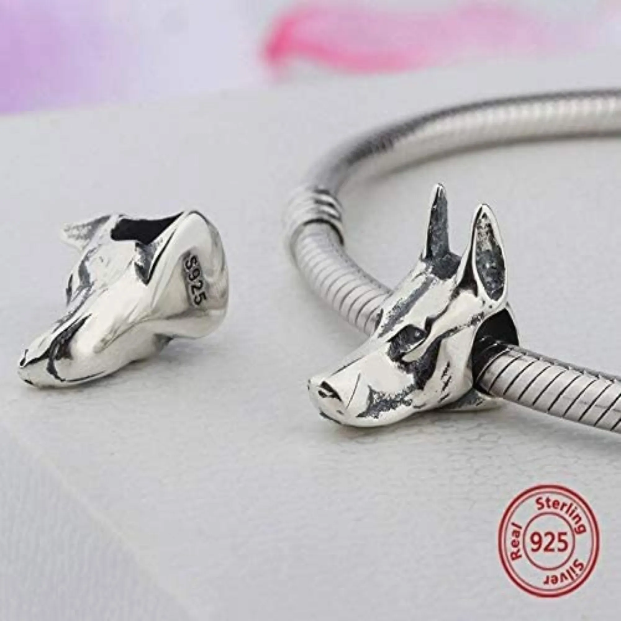 German Shepard Great Dane Dog Head Charm