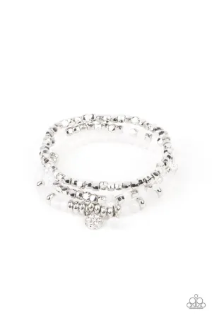Glacial Glimmer White Paparazzi Bracelet