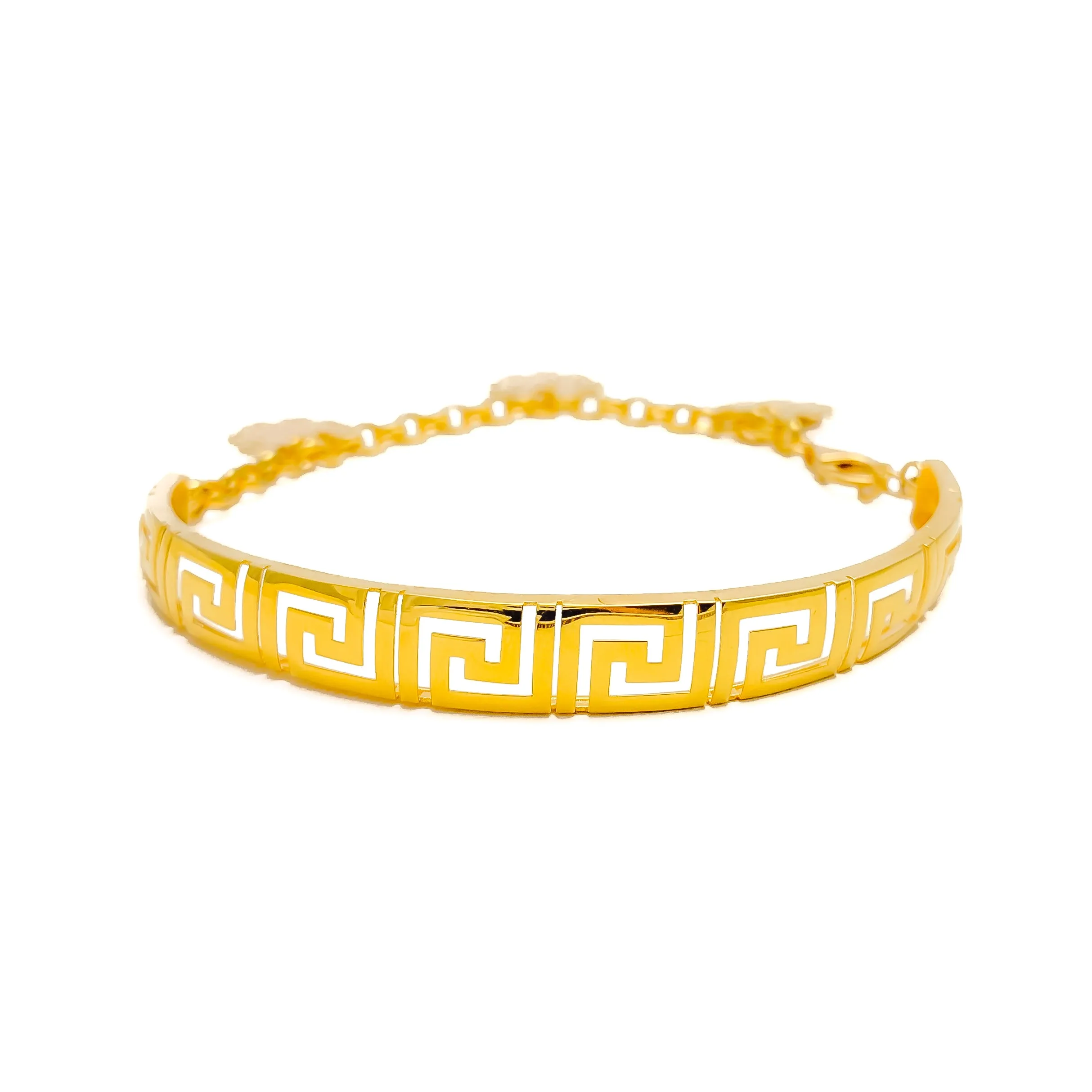 Gleaming Lustrous 21K Gold Contour Flexi Bangle Bracelet