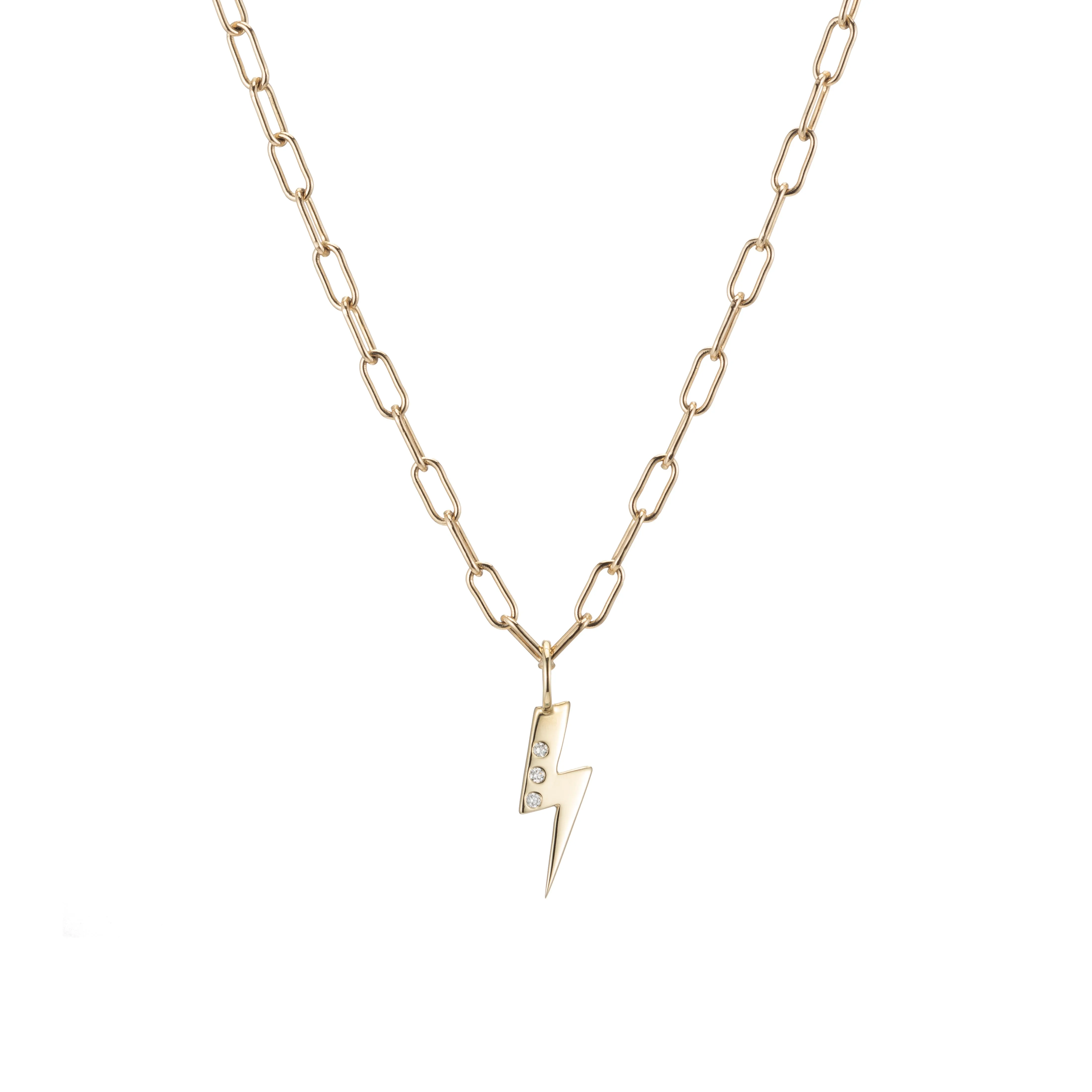 Gold & Diamond Lightning Bolt Charm