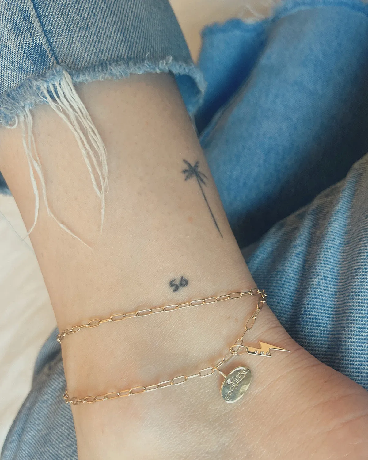 Gold & Diamond Lightning Bolt Charm