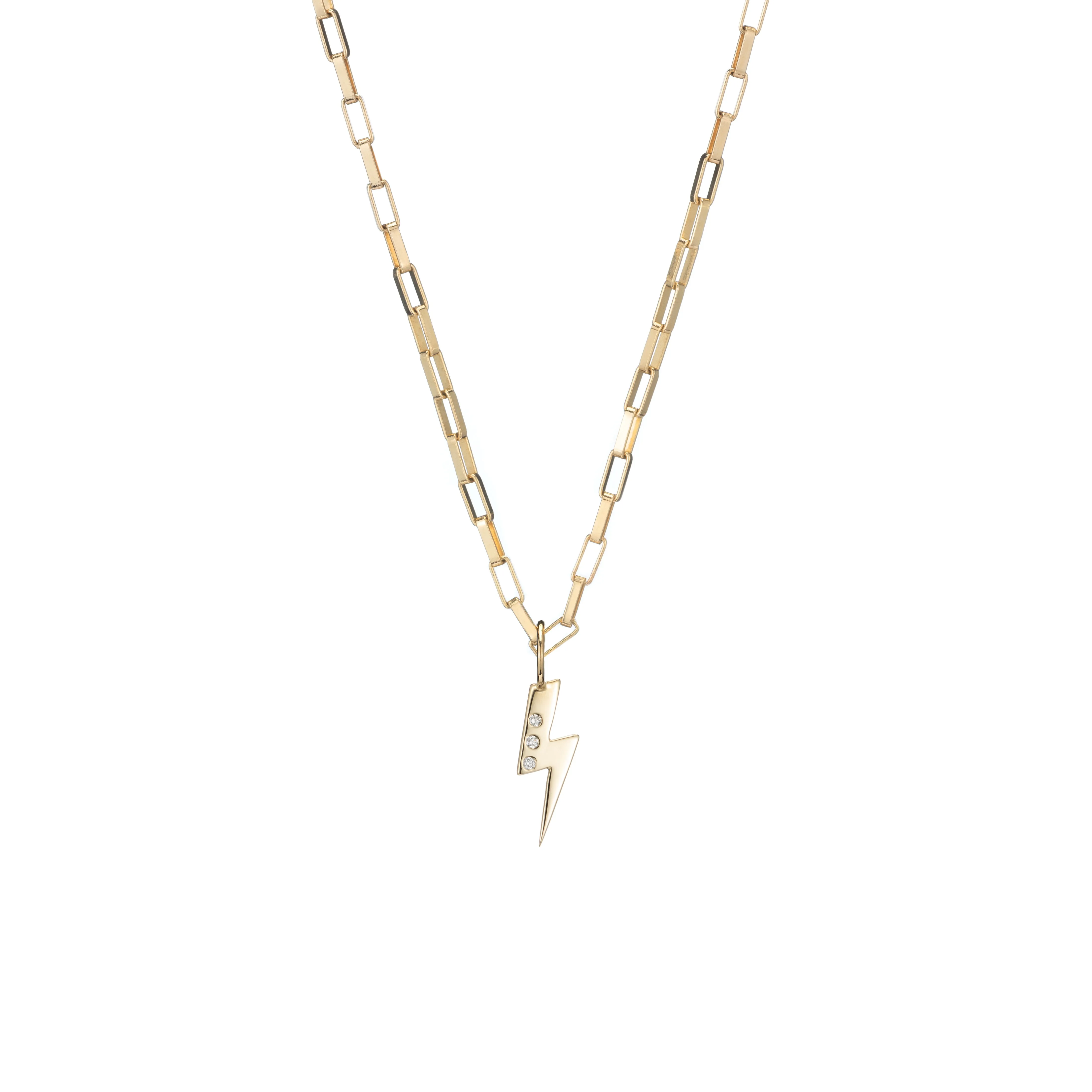 Gold & Diamond Lightning Bolt Charm