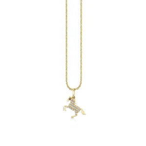 Gold & Diamond Small Horse Charm
