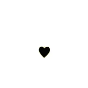 Gold & Enamel Mini Heart Stud
