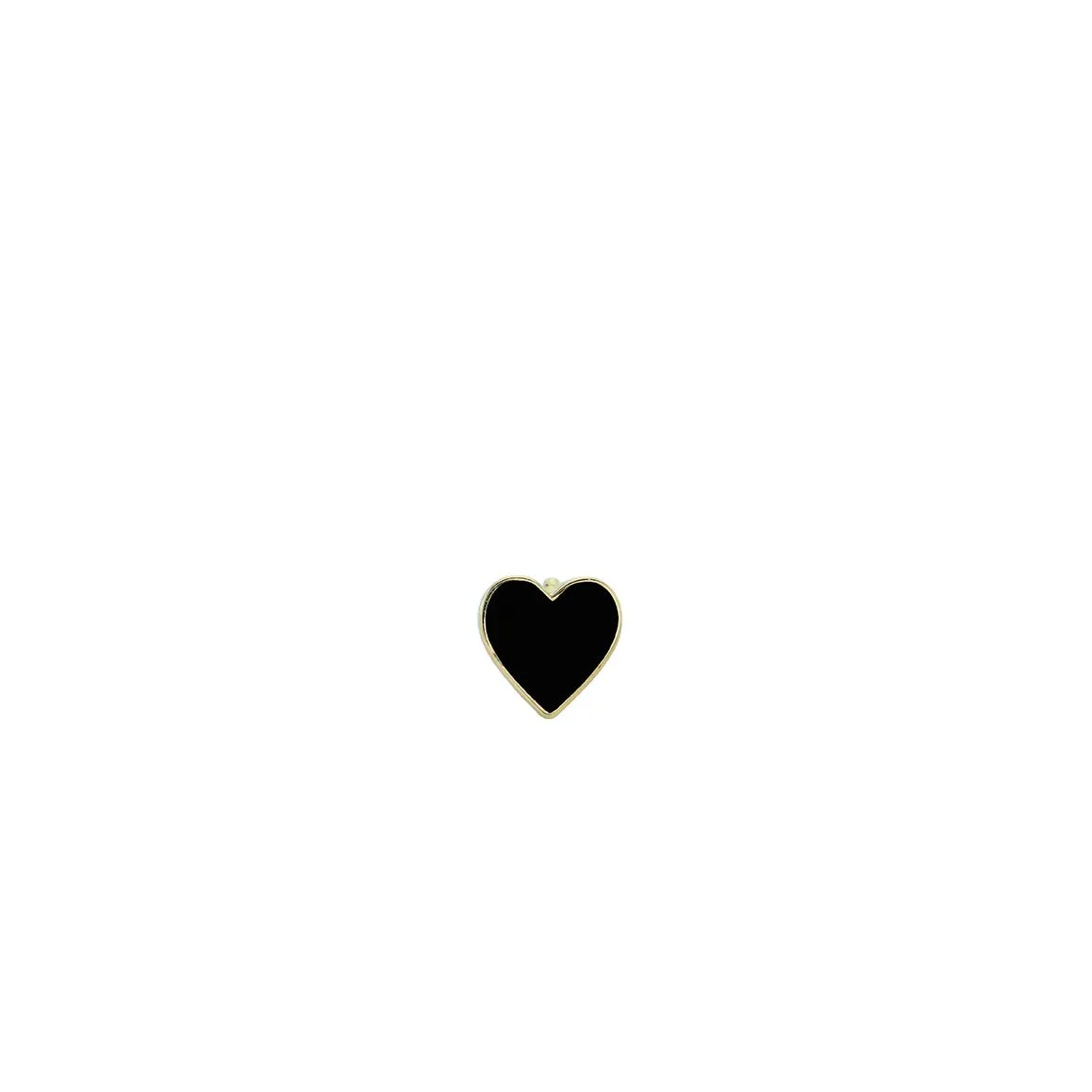 Gold & Enamel Mini Heart Stud