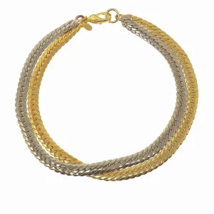 Gold And Silver Double Chain Necklace