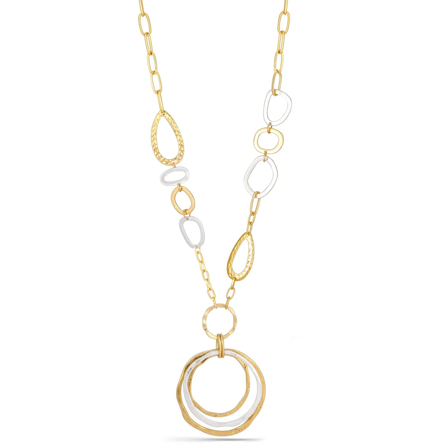 GOLD AND SILVER TONE METAL NECKLACE #HNN88541TW (IC9)