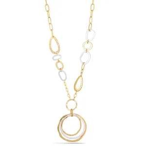 GOLD AND SILVER TONE METAL NECKLACE #HNN88541TW (IC9)