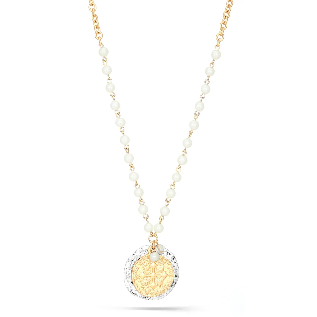 GOLD CROSS PEARL NECKLACES #SC38190 (PC3)