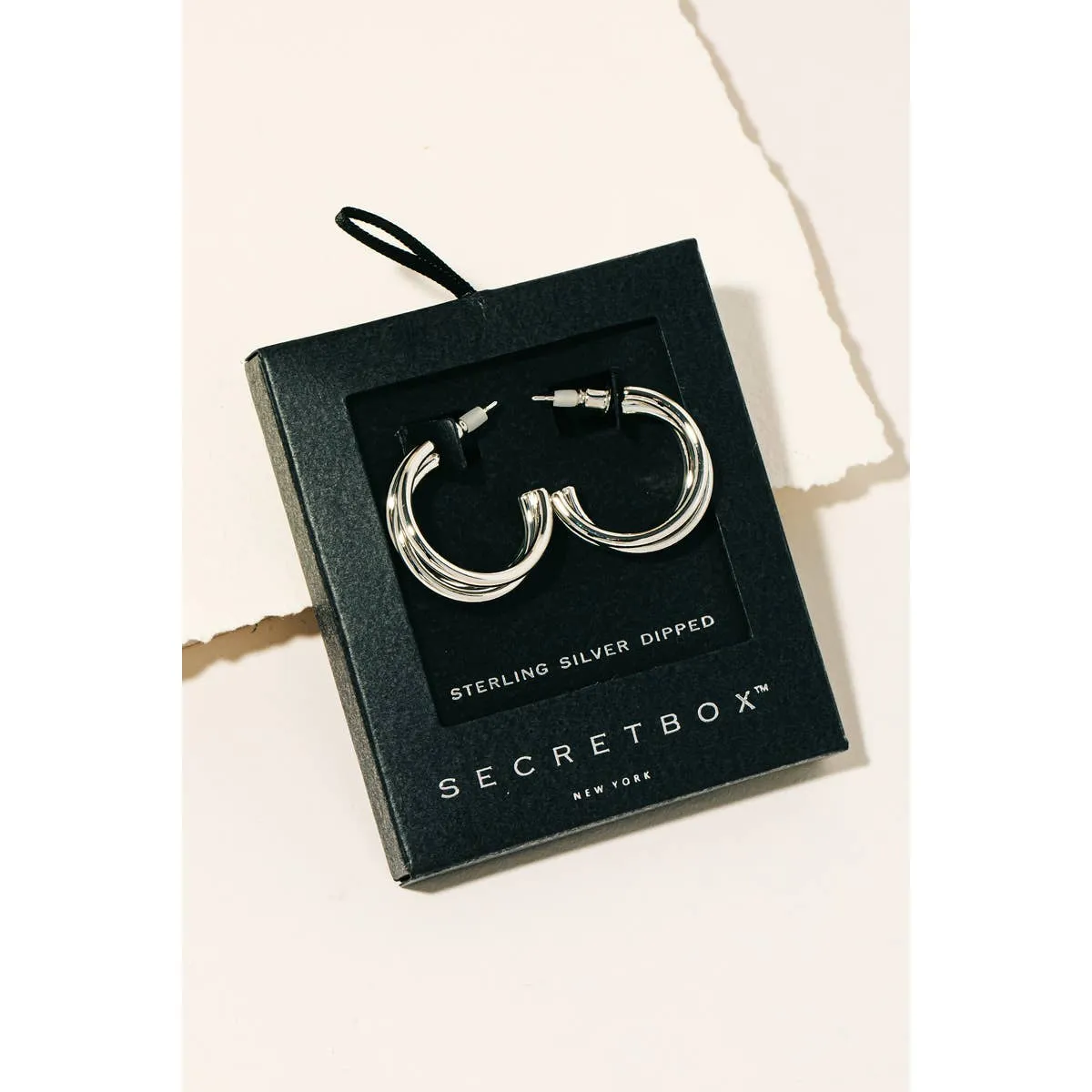 Gold Dipped Layered Tube Hoop Earrings
