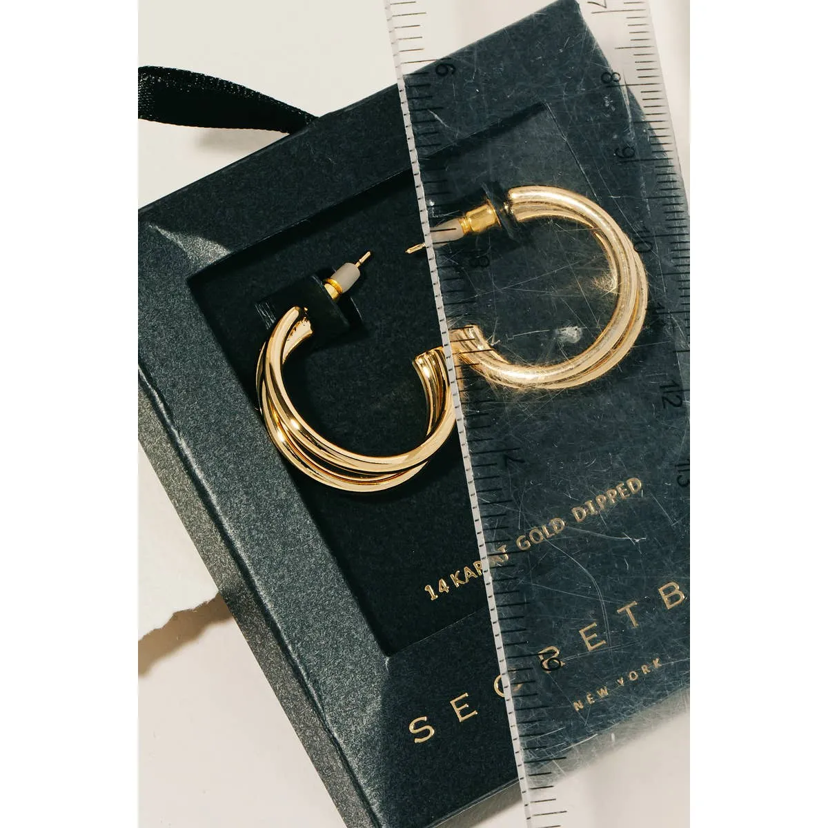 Gold Dipped Layered Tube Hoop Earrings