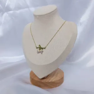 Gold Flower Charm Necklace - Beaded Flower Necklaces,Gold Necklaces In The UK,Gold Jewellery In The UK,Flower Necklaces,Floral Jewellery