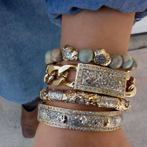 Gold Oval Empire Bangle