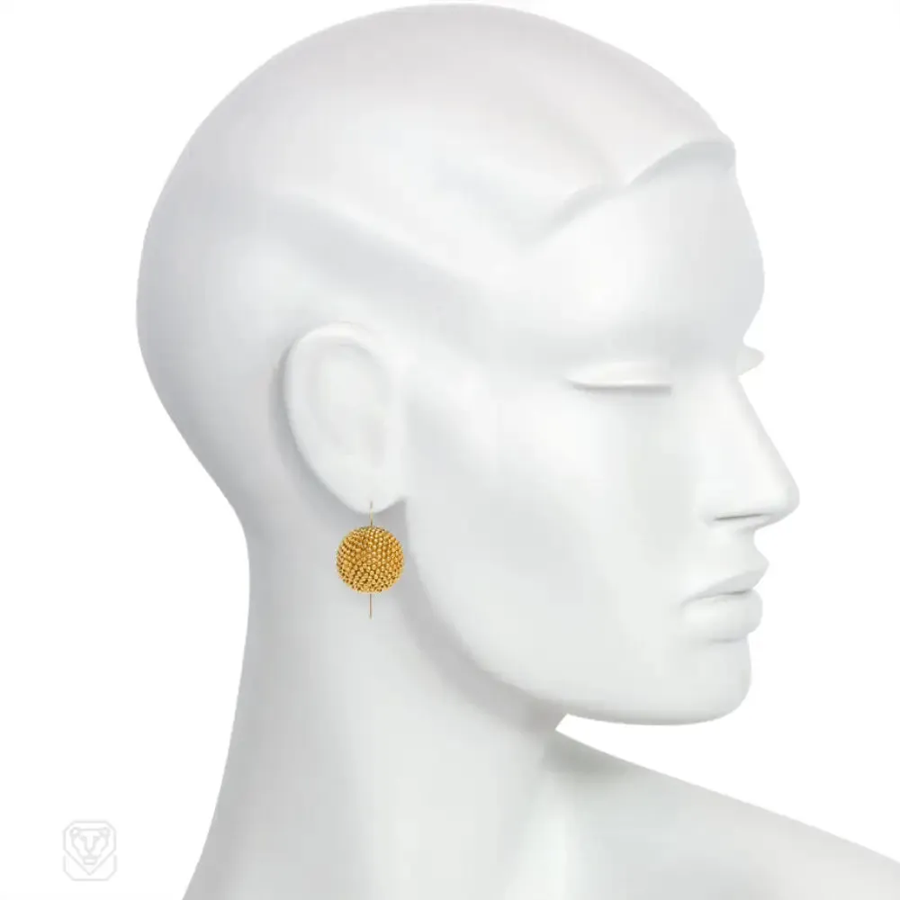 Gold-plated bead earrings
