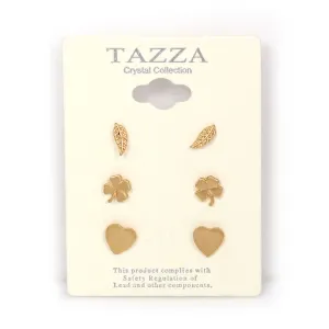 GOLD SET OF 3 STUD  EARRING #SWKK-6671MG (AE16)