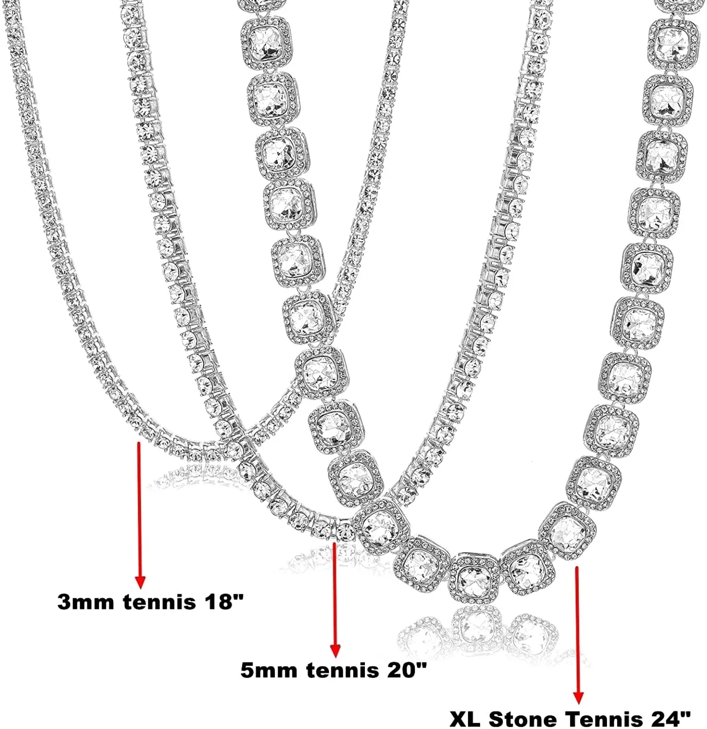 Gold Tennis & Cuban Link Chain Necklace