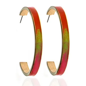 Gold tone Multi Color Enamel Earrings