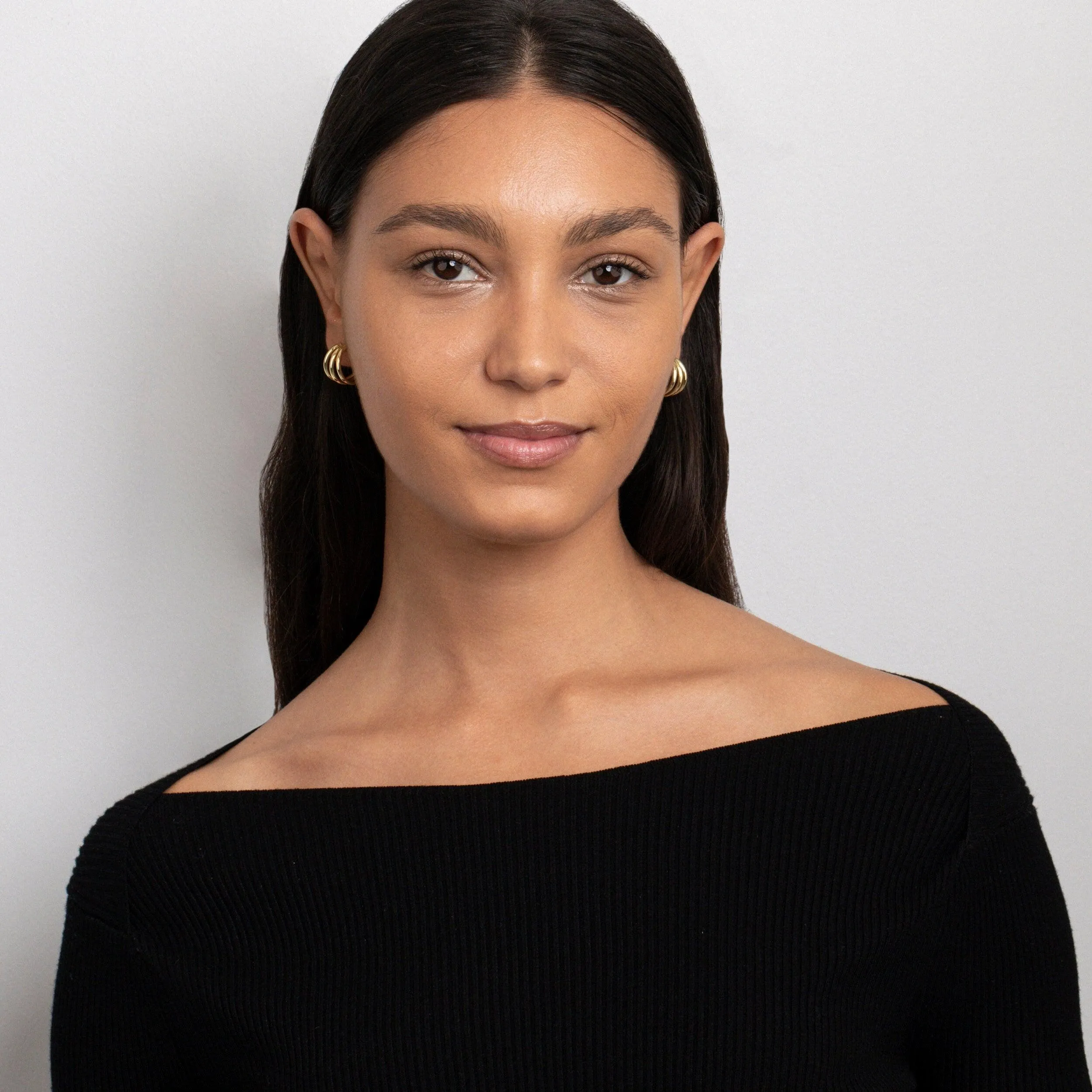 Gold Triple Hoop Earrings