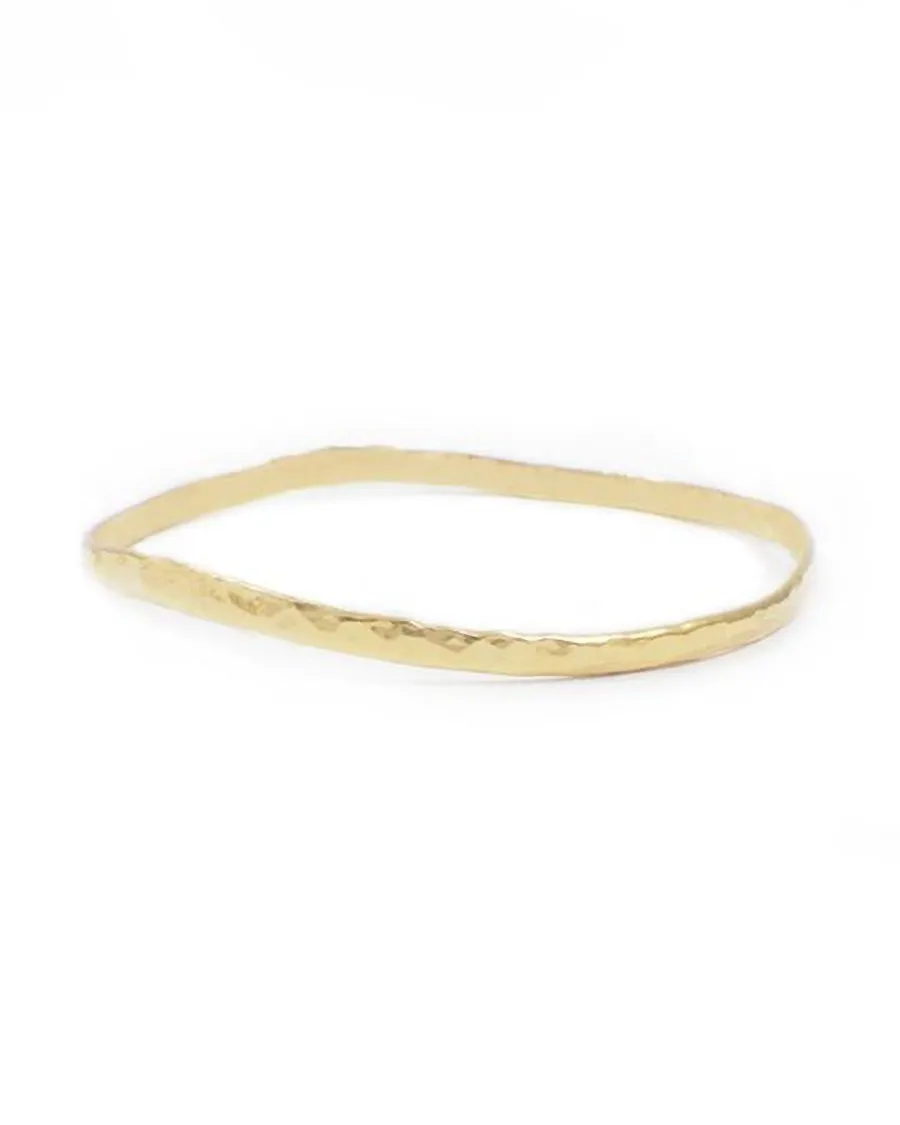 Gold Vermeil Hammered Wave Bangle