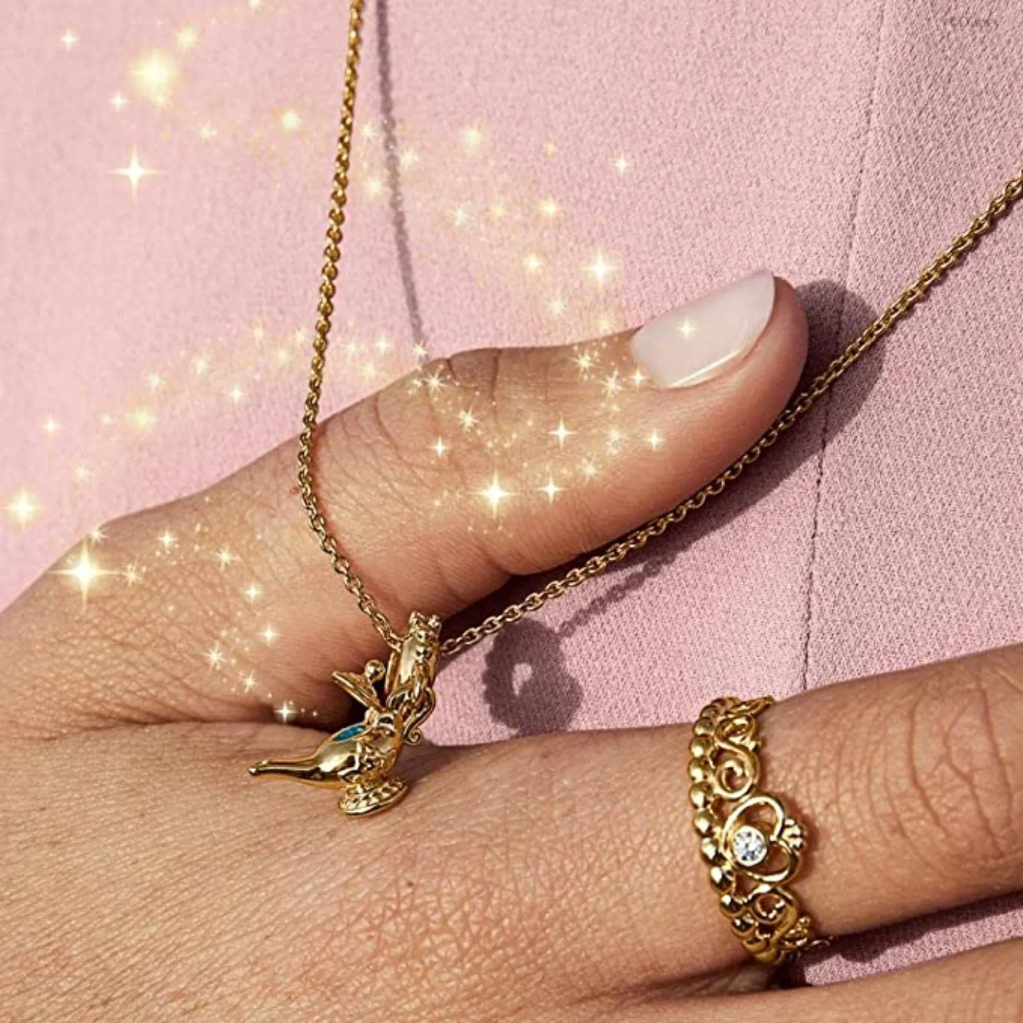 Golden Genie Lamp Dangle Pendant Charm