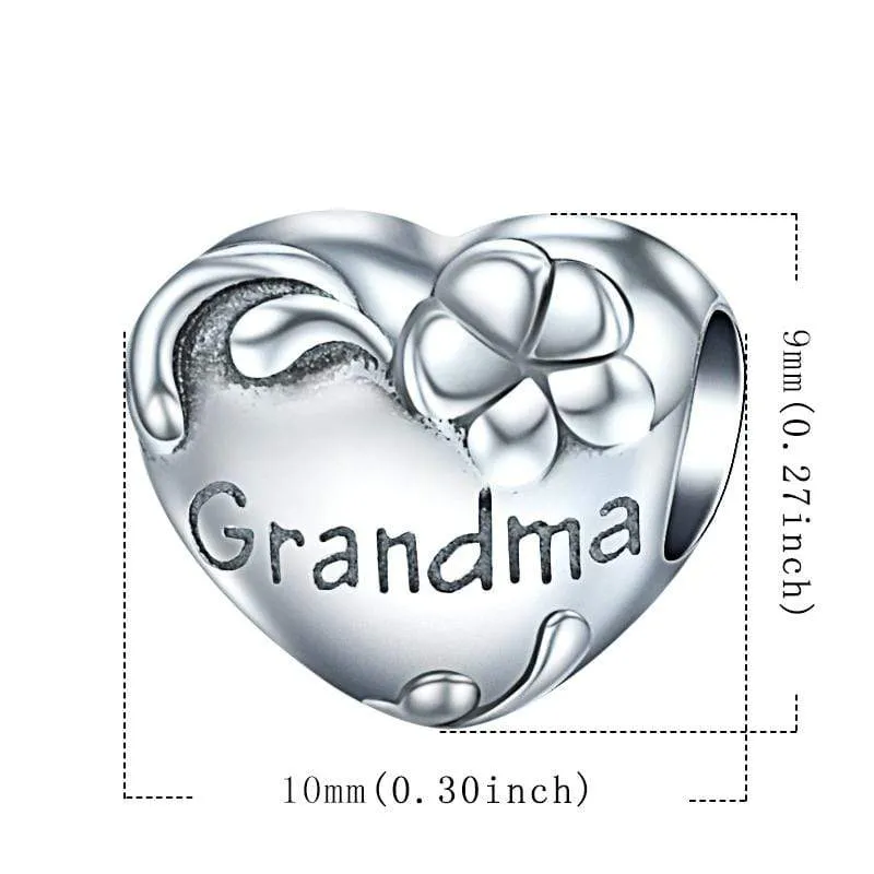 Grandma Heart Charm