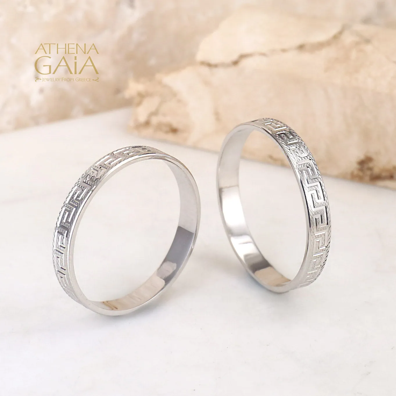 Greek Key Wedding Band (Promise Ring) 3059 (In-Stock)