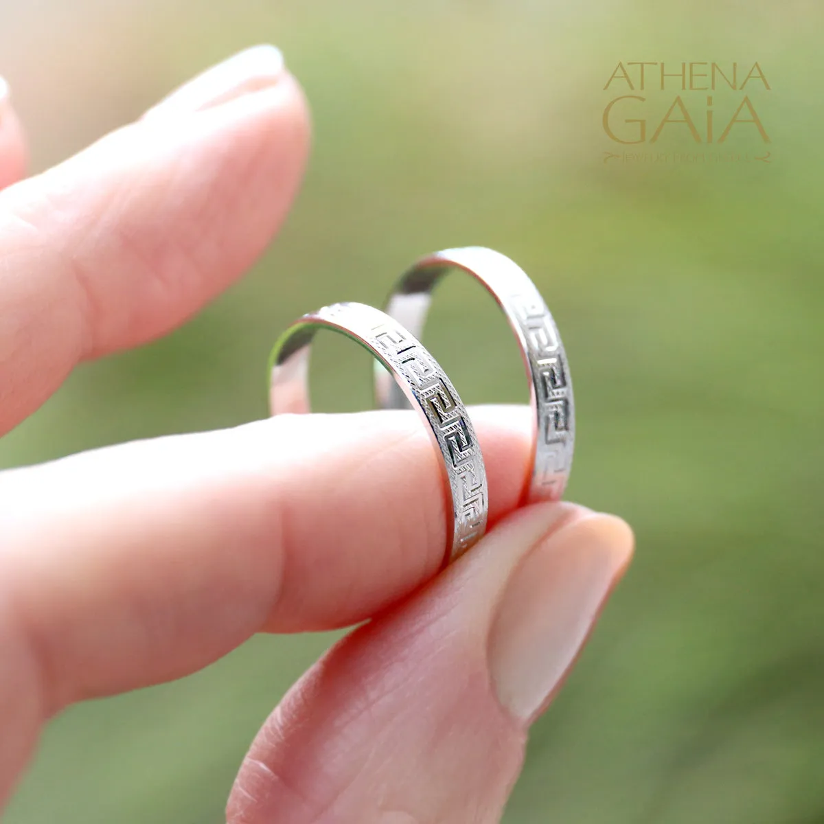 Greek Key Wedding Band (Promise Ring) 3059 (In-Stock)
