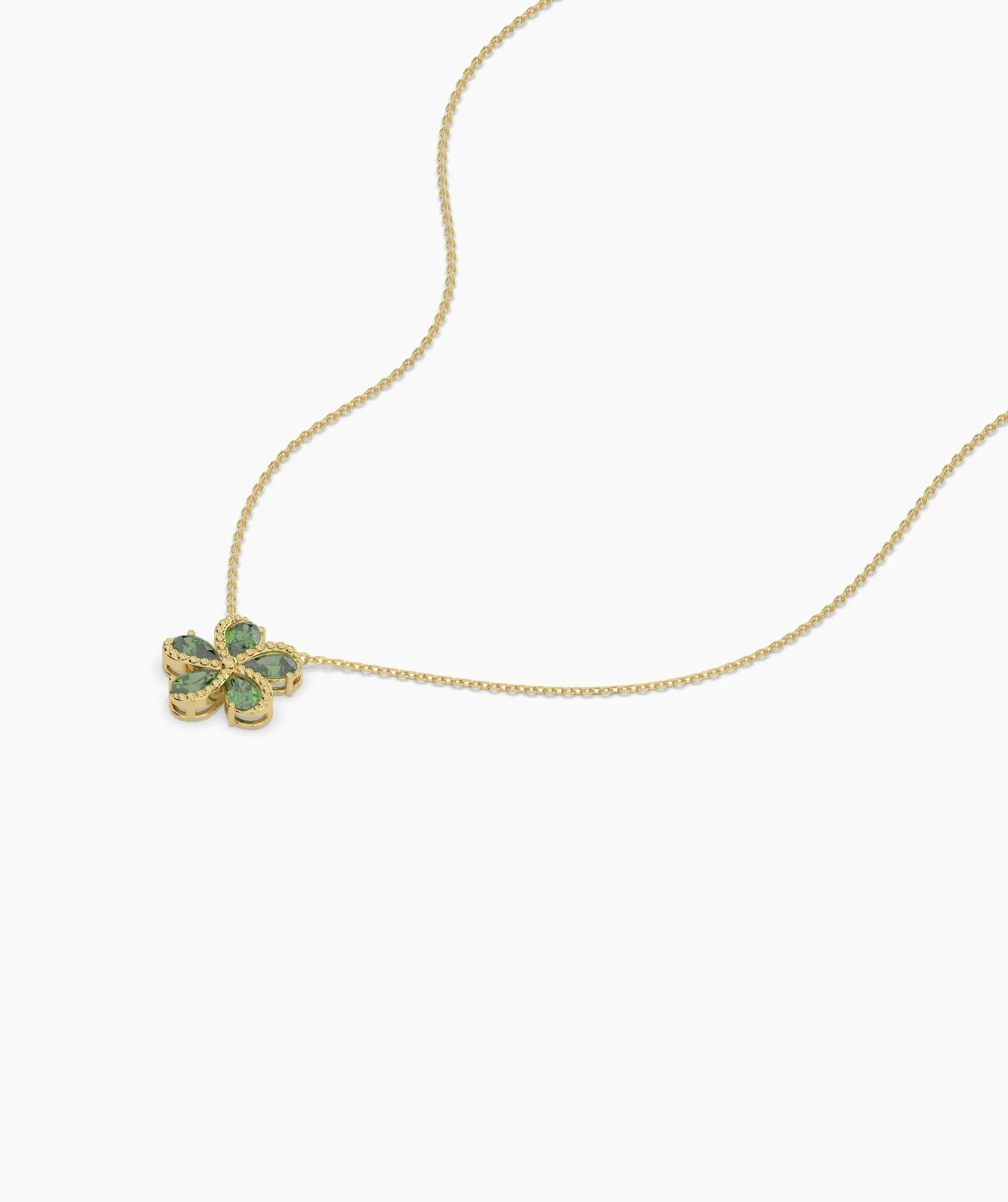 Green Gemstone Flower Pendant