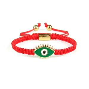 Green Gold Evil Eye Red String Protection Bracelet