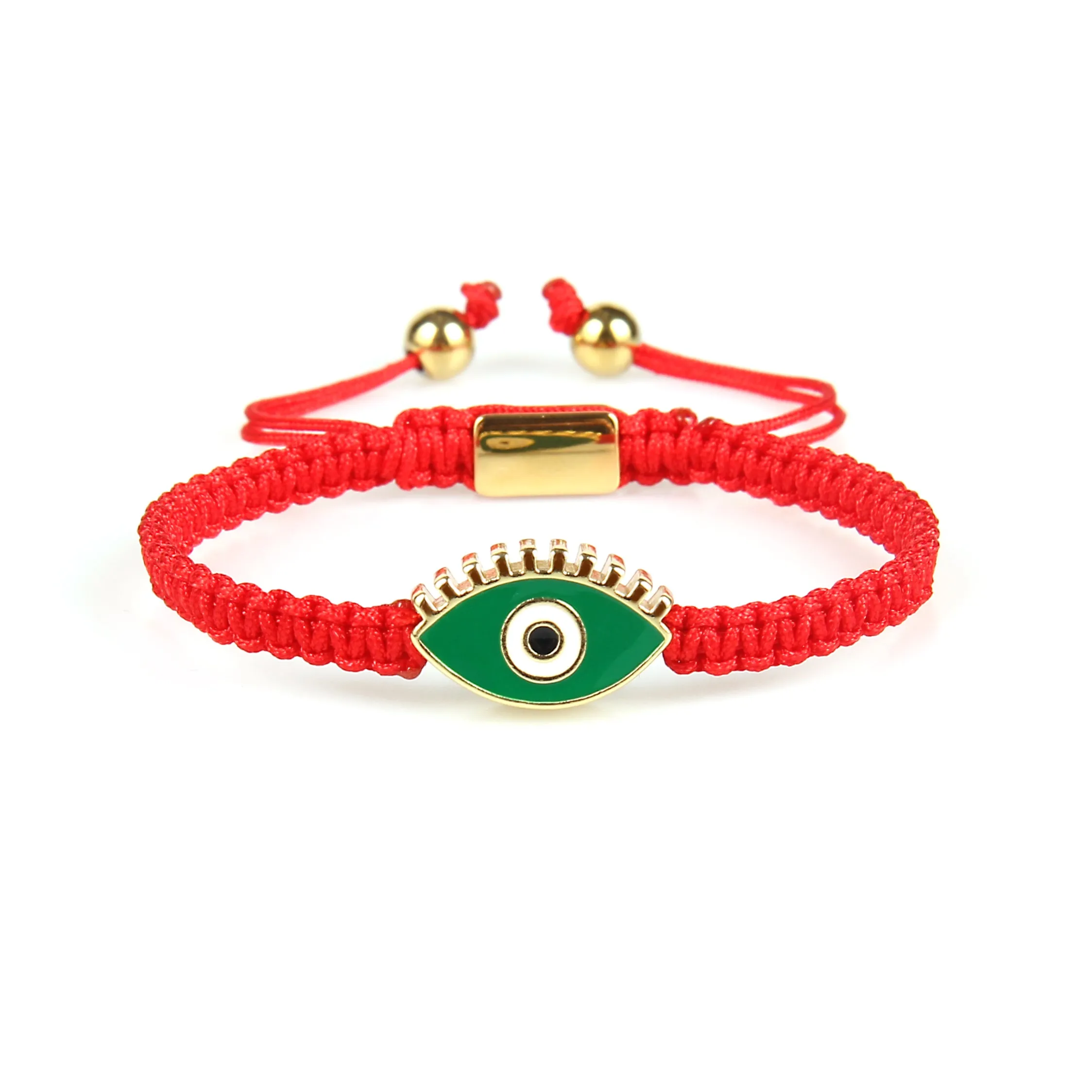 Green Gold Evil Eye Red String Protection Bracelet