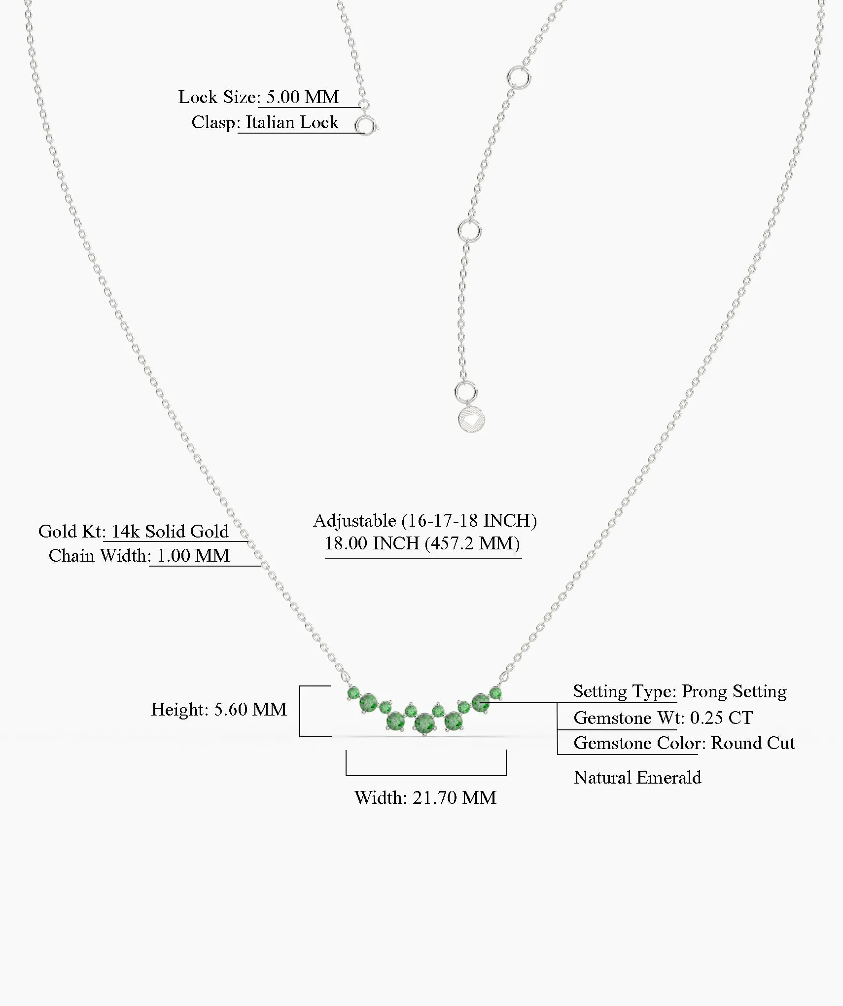Green Harmony 14K Gold Necklace