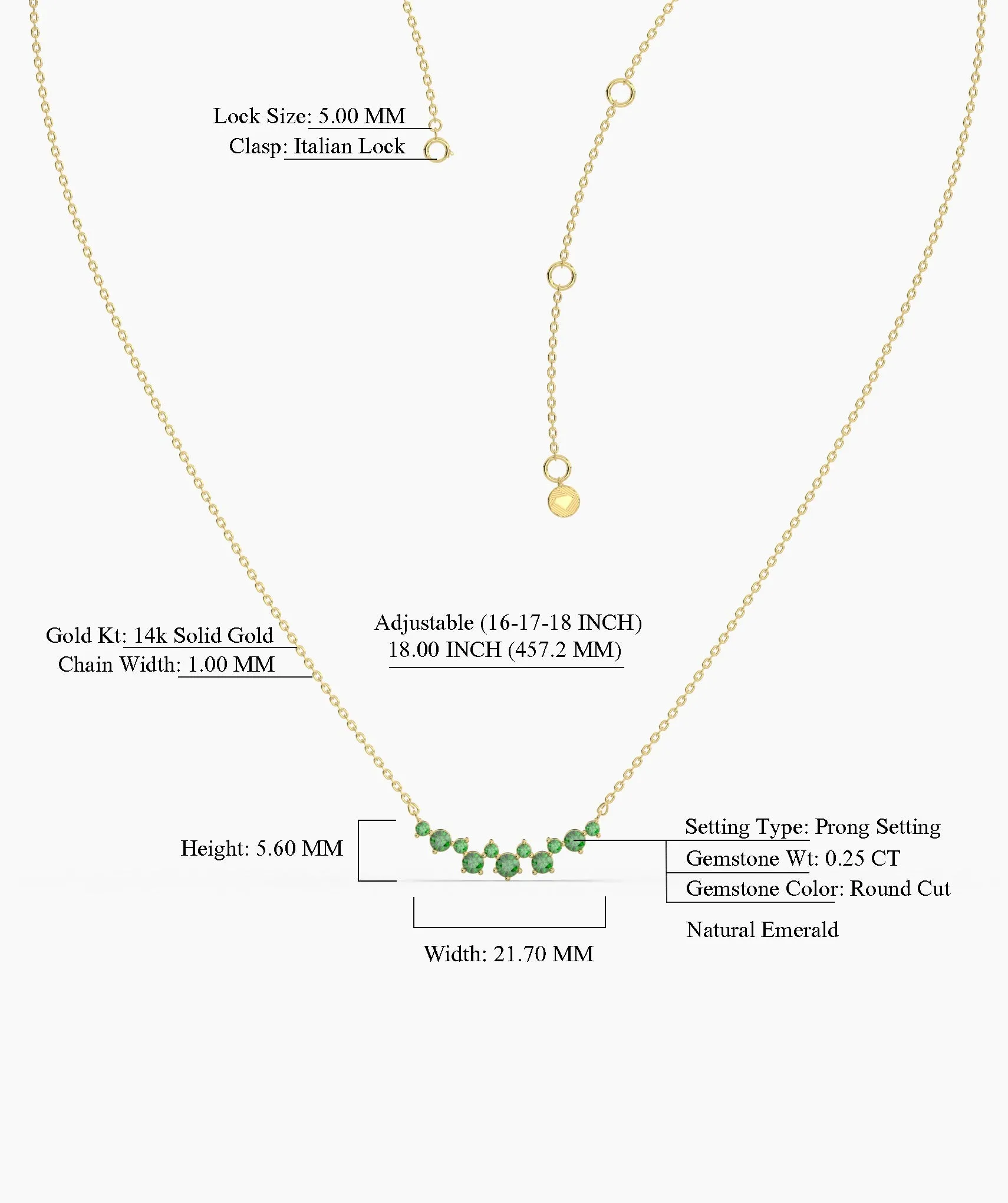 Green Harmony 14K Gold Necklace