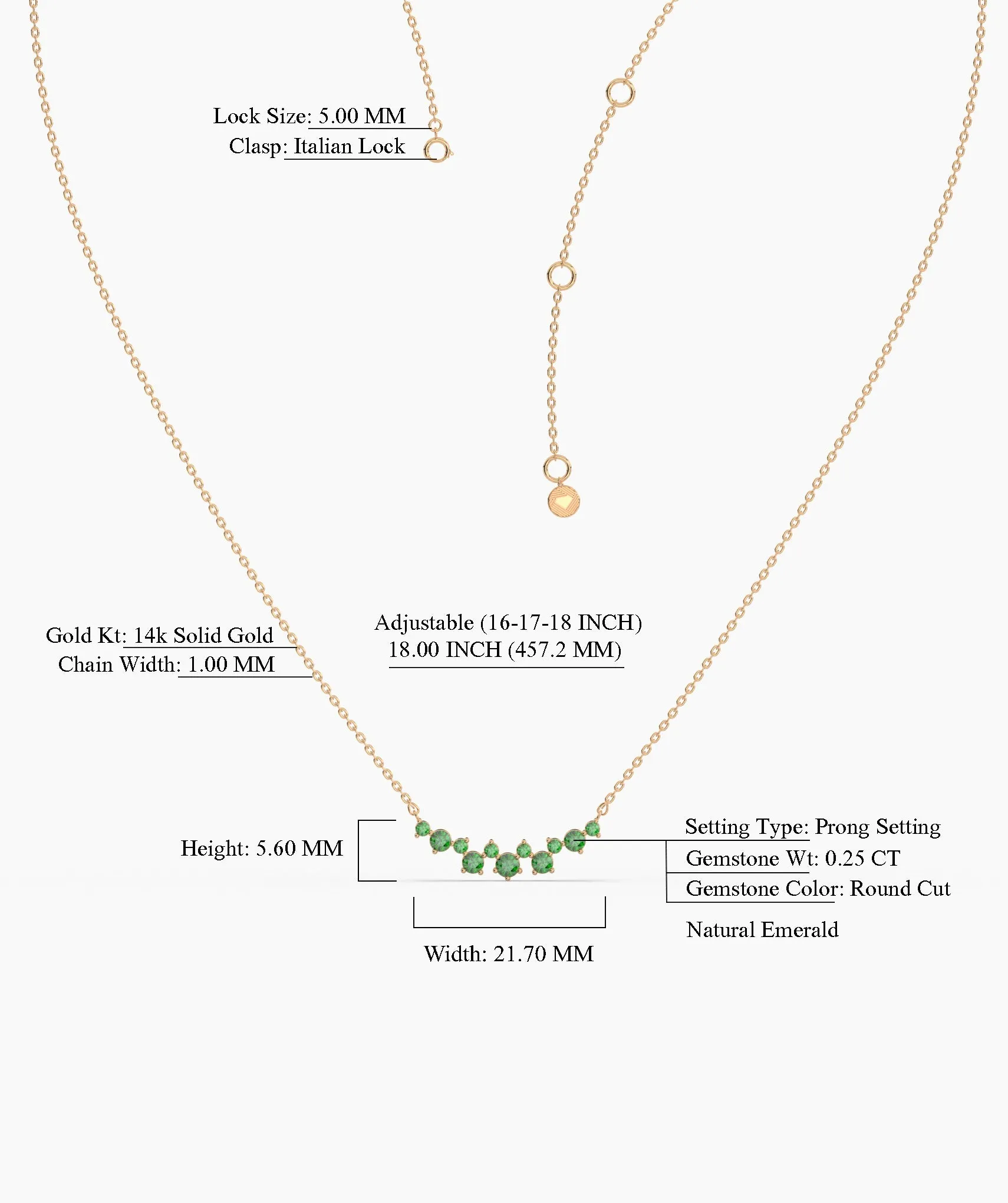 Green Harmony 14K Gold Necklace