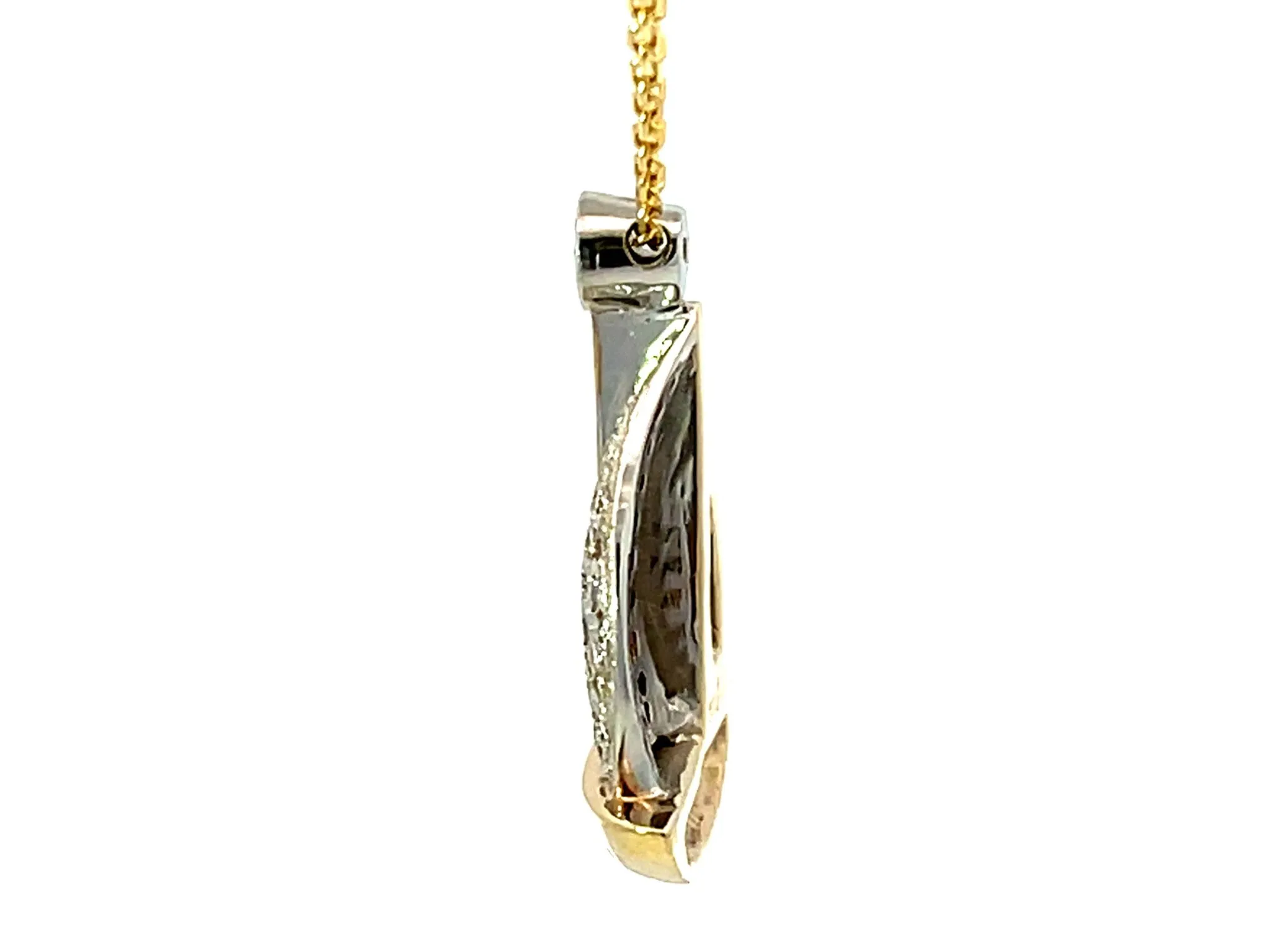 Green Tourmaline and Diamond Sail Boat Necklace Solid 14k Yellow Gold