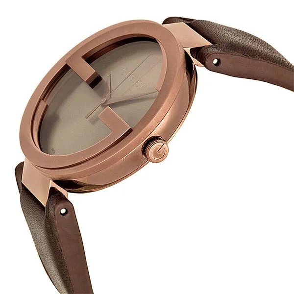 Gucci Interlocking G XL Brown Leather Brown Dial Quartz Watch for Gents- GUCCI YA133207