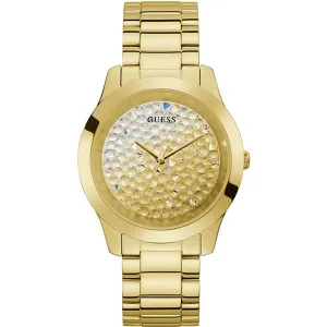 Guess Crush Gold Leather Strap Gold Dial Quartz Watch for Ladies - GW0020L2