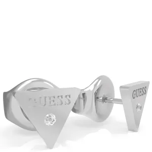 Guess Miniature Silver Triangle Stud Earrings