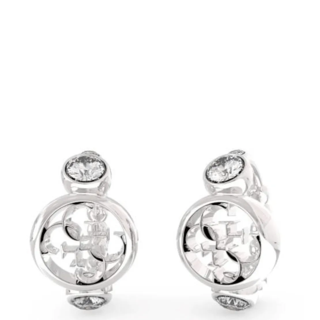 Guess Perfect Illusion Silver Hoop Earrings