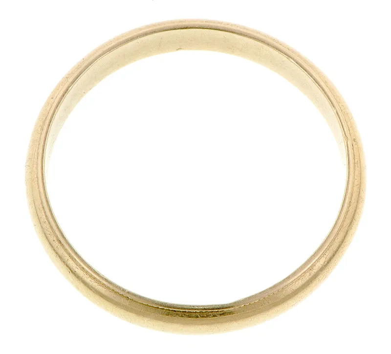 Half Round Wedding Band with Millegrained Edge