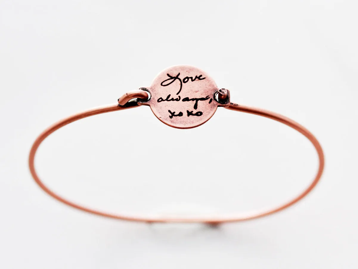 Handwriting Bracelet | Disc Bangle