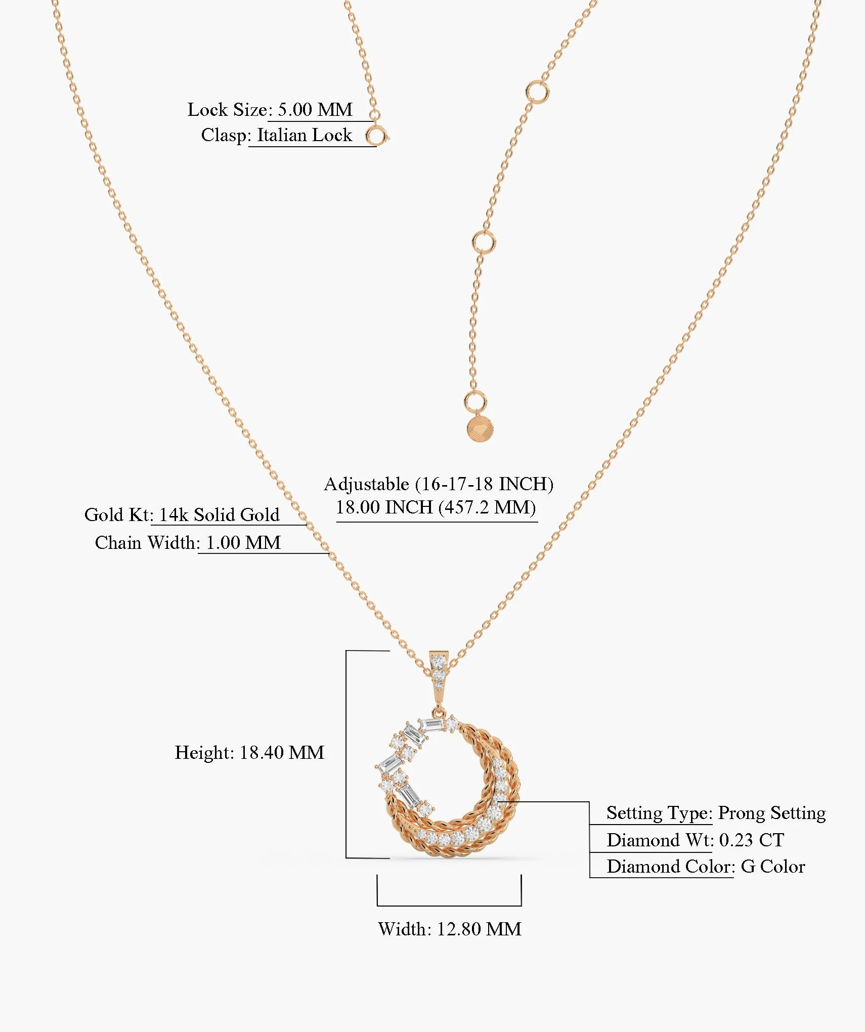 Harmonious Spiral 14K Gold Pendant