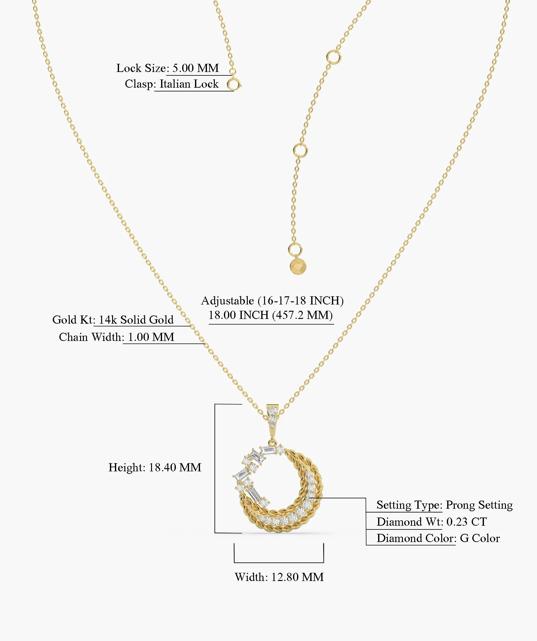 Harmonious Spiral 14K Gold Pendant