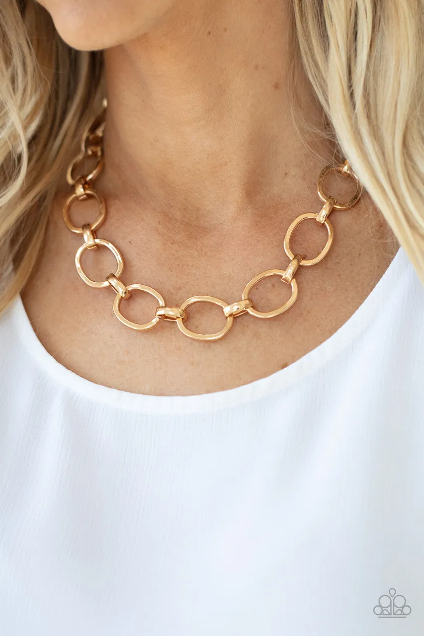 HAUTE-ly Contested Gold Paparazzi Necklace