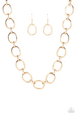 HAUTE-ly Contested Gold Paparazzi Necklace