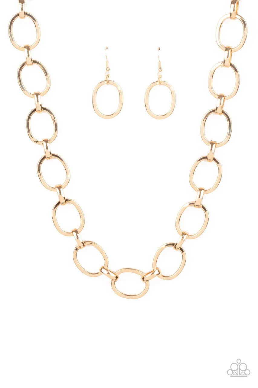 HAUTE-ly Contested Gold Paparazzi Necklace